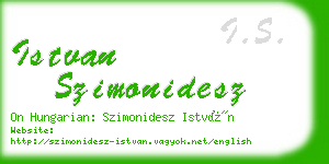 istvan szimonidesz business card